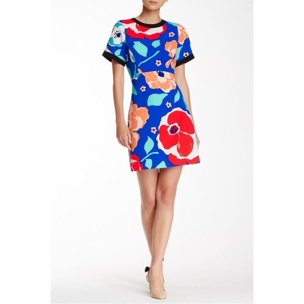 KATE SPADE Jaq Dive Right In Vibrant Floral Print Dress Short Sleeve Size 6